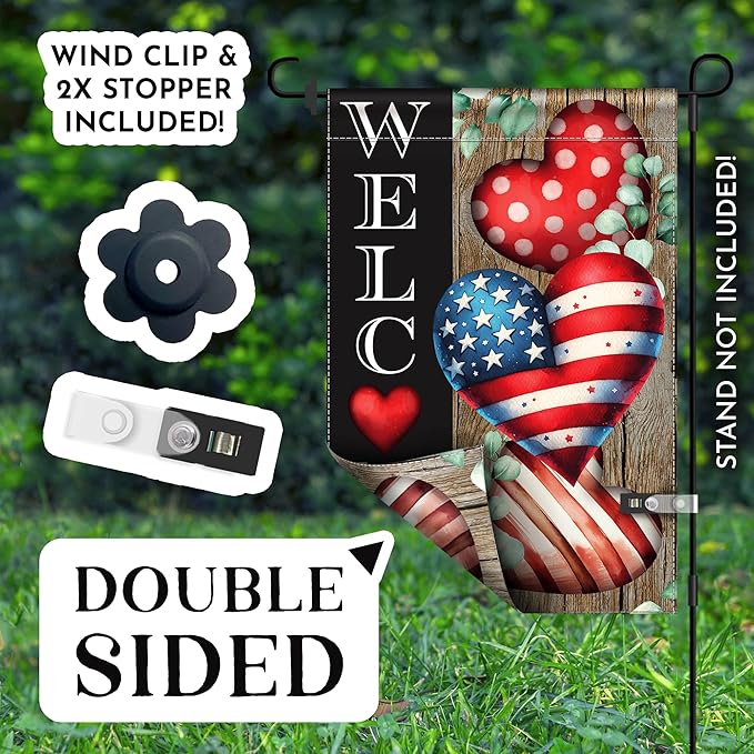 Seasonal Garden Flags Set of 12, Double-Sided, 12 x 18 inches, Weather Resistant, with Anti-Wind Clip