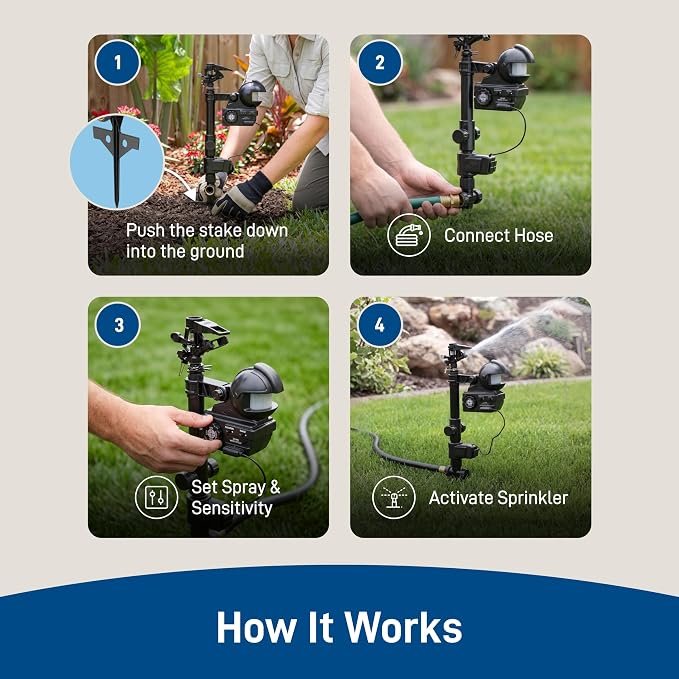 Orbit Yard Enforcer Motion-Activated Sprinkler - Outdoor Animal Repeller & Lawn Protector - Motion Sensor - Multi-Angle Detection - Weatherproof Dual-Purpose Sprinkler - 62100