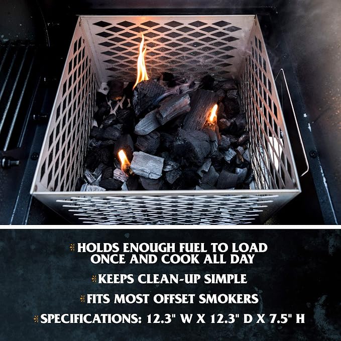 Oklahoma Joe's Highland Offset Smoker Cover and Charcoal Firebox Basket