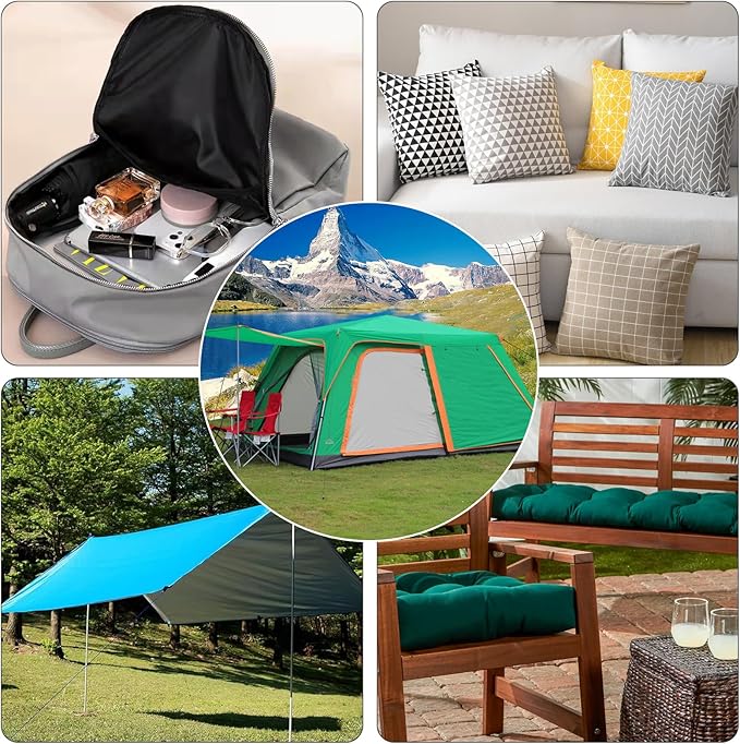 Nylon Fabric, 58"W 420D Waterproof Fabric 5 Yard Ripstop Nylon Material Outdoor Upholstery Twill Sewing Material for Patio Chair, Lining, Cushion, Purse, Tote Bag, Tent, Tarp Cover, DIY Project Khaki
