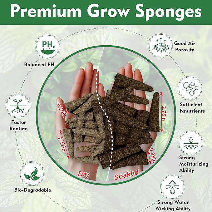 216 pcs Seed Pods Kit for Aerogarden, Grow Sponges for Hydroponics Growing System, Grow Pods for Aerogarden Kit with 100 Hydroponic Grow Sponges, 100 Pod Labels, 15 Tags, 1 Pen, Packaging May Vary