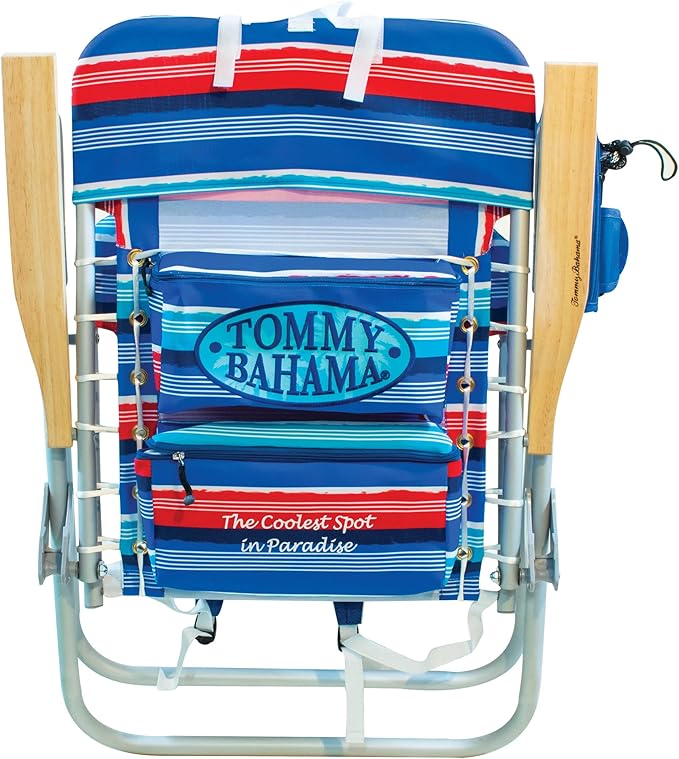 Tommy Bahama Hi-Boy 17" Seat Height 4-Position Lace-Up Suspension Folding Beach Backpack Chair