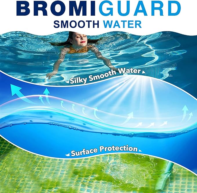 BROMIGUARD Bromine Tablets 1 Inch 4 Lbs for Spa Hot Tub Chemical Tabs | 1" Brominating Tablets Spa & Hot Tub Chemical Sanitizer