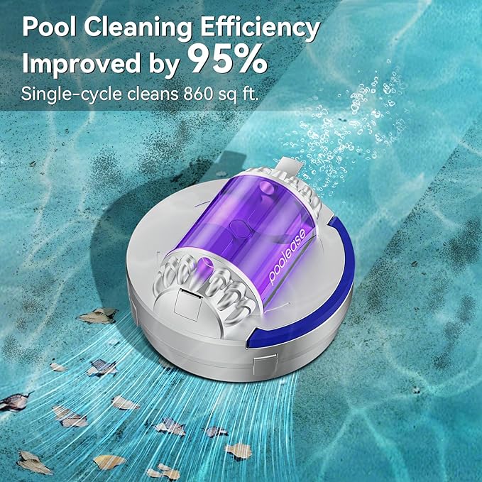 X1 Cordless Robotic Pool Vacuum, Automatic Pool Cleaner with 45W Dual-Motor, Ideal for Inground Above-Ground Flat Pool, 2L Debris Capacity, 90Mins Runtime