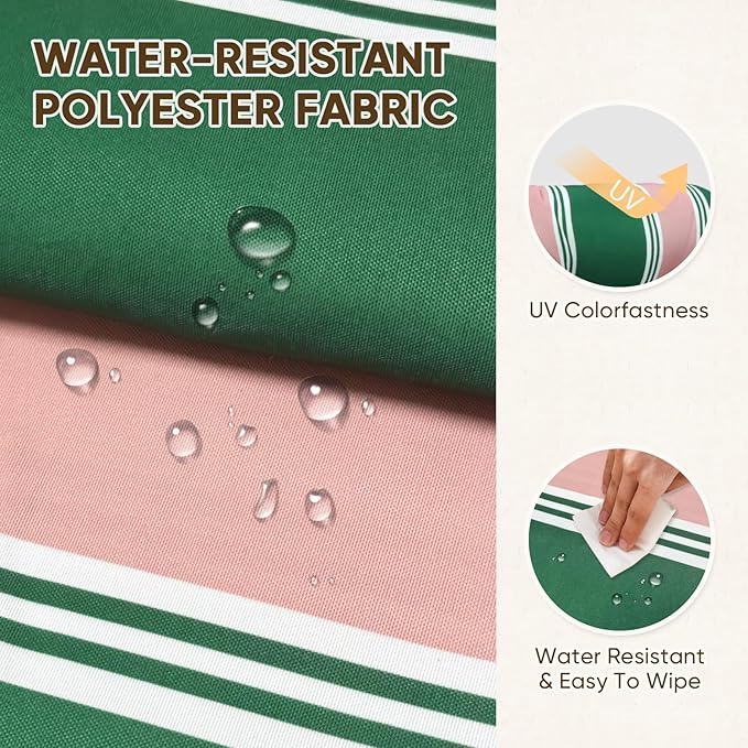 COOS BAY High Back Adirondack Chair Cushions for Outdoor Furniture, 49x20x5 in Water-Resistant Thick Tufted Patio Chair Cushions with Secure Straps, Set of 2, Rosewood Stripe