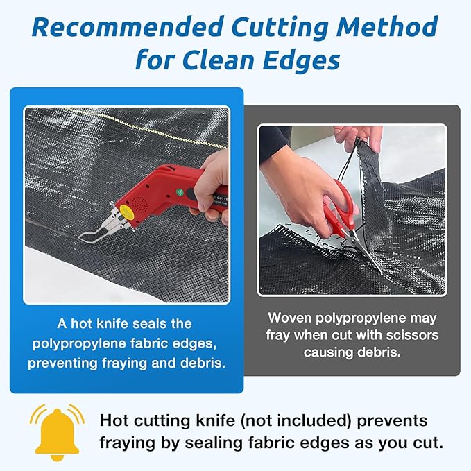 3.5oz Weed Barrier Fabric, Custom Size 1ft x 255ft Heavy-Duty Woven Landscape Fabric with Staples for Garden Weed Control & High Permeability