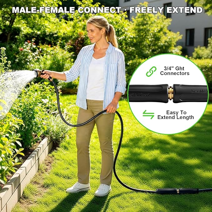 100ft Garden Hose Lightweight Flexible Water Hose, Abrasion Resistant, Kink Free, Durable Sturdy Hoses 2025 Up Graded Thicken Waterhose 700 PSI for Outdoor, RV, Marine, Convenient Storage, 3/4GHT