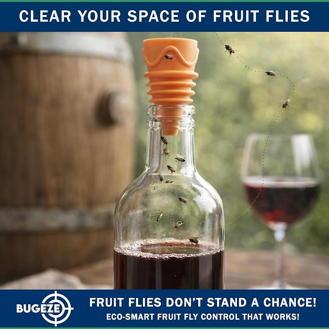 BUGEZE-USA Bottle Top Fly Trap [10 Pack - Yellow]