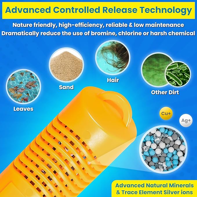 Replacement for Nature2 W20750 Spa Mineral Sticks Hot Tub in-Filter Cartridge Last for 4 Months Universal for Hot Tub Spa Swimming Pool All Spas Flow Rates Up to 1000 Gallons (Yellow 1-Pack)