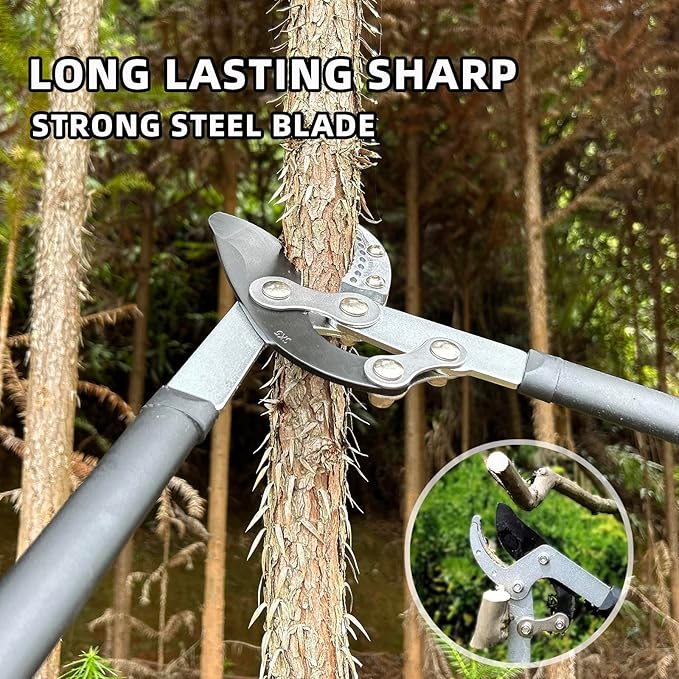 YRTSH Loppers for Tree Trimming, Heavy Duty Branch Cutter Tree Clippers with Compound Action, Chops Thick Branch Ease, Garden Lopper Pruning, 32 Inch Tree Trimmer with 2" Clean Cut Capacity