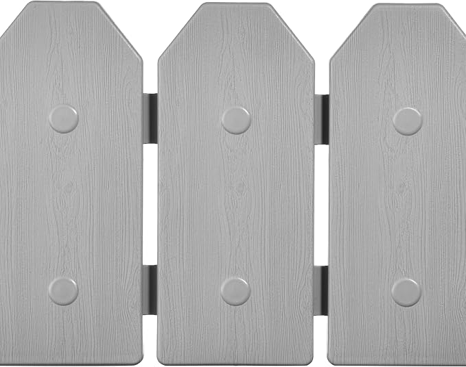 Evelyne Garden Border Edging: Wooden Grain Fence Dog Ear Design - Landscaping Fence Liner Lawn Edge Barrier - Decorative Lawn Landscape Panels Elements -Landscaping Edging (Gray, 20ft.)