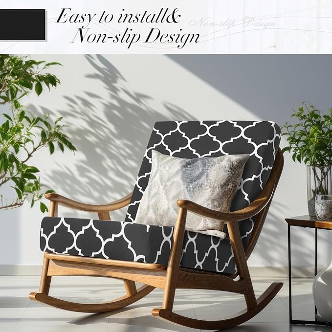 Newwiee 8 Pcs Stretch Patio Outdoor Cushion Covers Waterproof Replacement Sofa Couch Covers for 4 Backrests and 4 Cushions Washable Lawn Garden Seat Furniture Protector(Dark Gray)