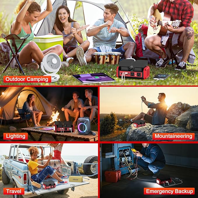 350W Pure Sine Wave Power Inverter Compatible with Milwaukee 18V Battery, DC 18V to AC 120V Inverter, 7A Fast Charger & 2 AC Outlet, 2 USB Ports & 2 Type-C Ports, 600LM LED Work Light (No Battery)