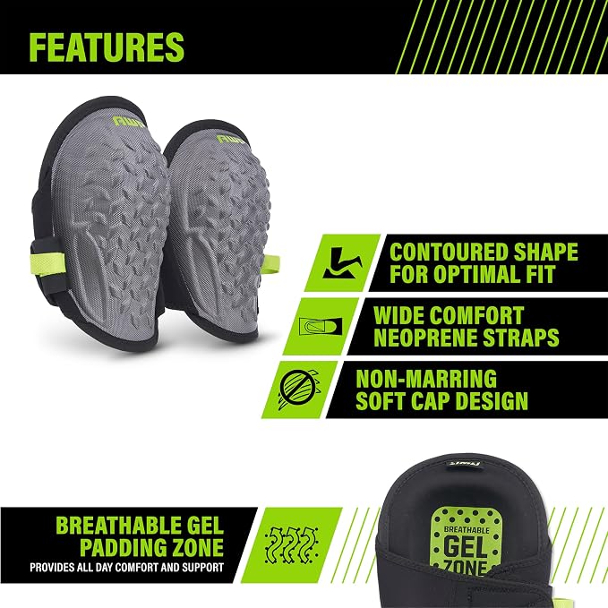 AWP Gel Pro Flooring Knee Pads | Gel/foam padding provides all-day comfort