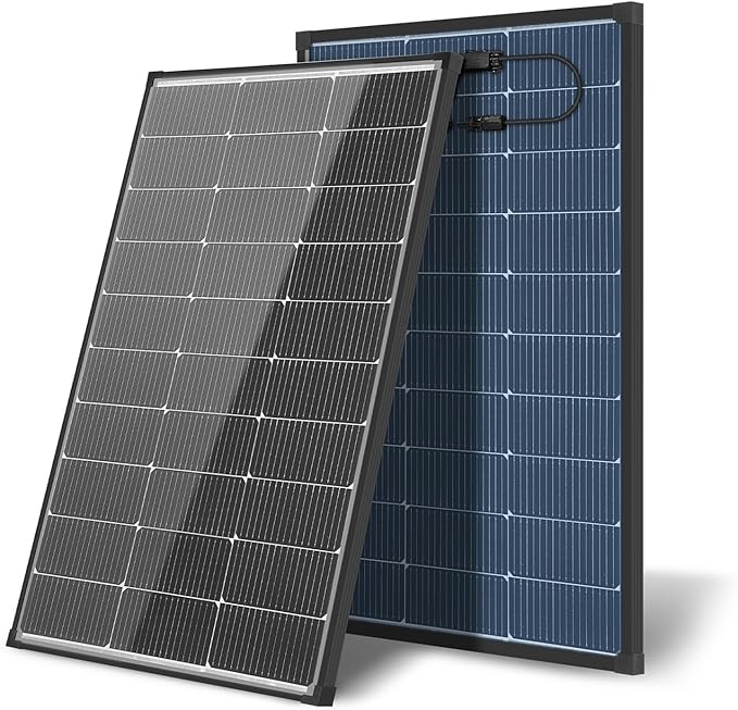 100W Solar Panel Bifacial 12v N-Type 16BB Solar Panel IP68 Waterproof PV Module 25.6% high Efficiency, Solar Panels 100w for Rooftop RV Farm Trailer Marine Home Off-Grid System