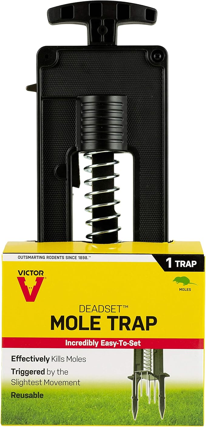 Victor Easy-to-Set Deadset Mole Trap and Killer - M9015 - Trap and Kill Moles Outdoors