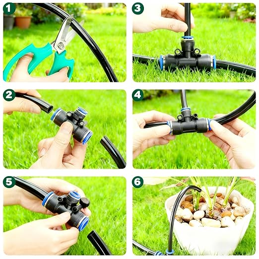 Drip Irrigation System，360° Bendable Drip Irrigation Kit Automatic Irrigation System for Garden, Adjustable Garden Watering Misting System for Greenhouse, Yard, Lawn, Plant(49.21FT)