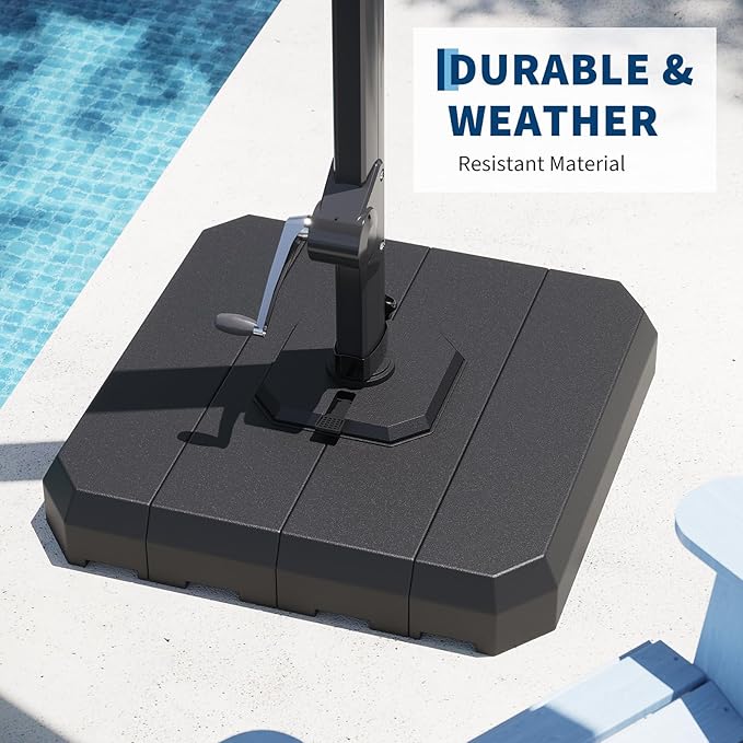 GarveeLife Patio Umbrella Base, 330lb Capacity Heavy Duty Design with Adjustable Pole Adapter Fits 1.5" to 2.1" Poles for 7.5-11FT Umbrellas, Corrosion-Resistant and Wind-Resistant for Outdoor, Patio
