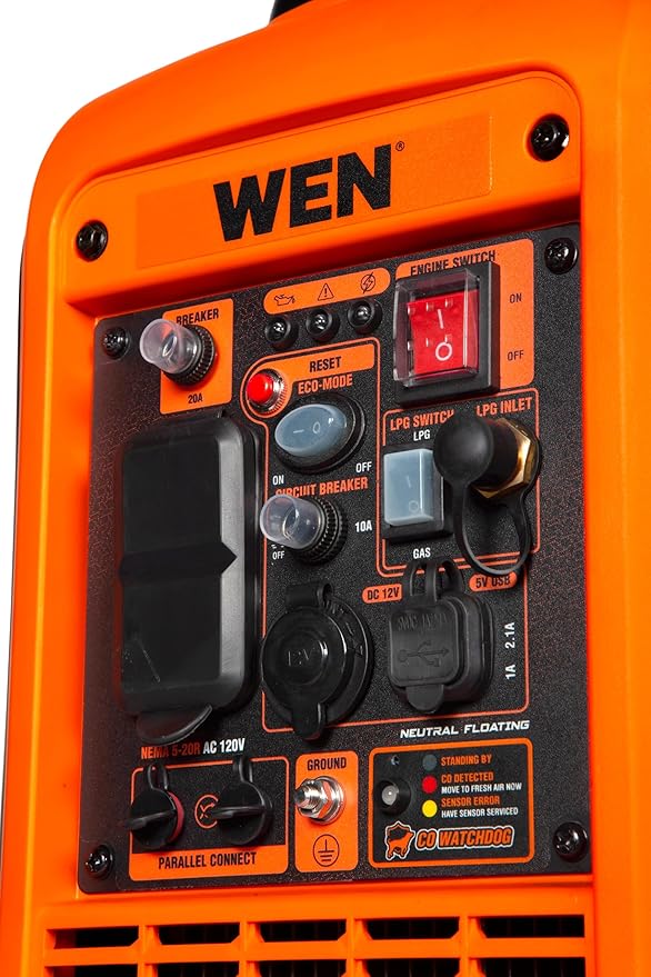 WEN 2800-Watt Dual Fuel Inverter Generator, Quiet, Portable, and Lightweight with Fuel Shut Off and CO Watchdog (DF280iX)