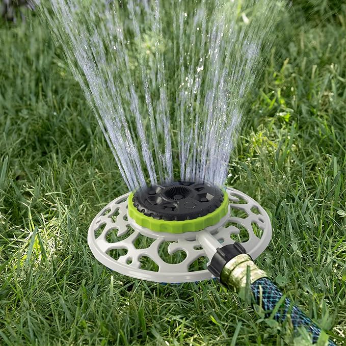Hourleey Impact Sprinkler on Tripod Base + Adjustable Turret Metal Sprinkler