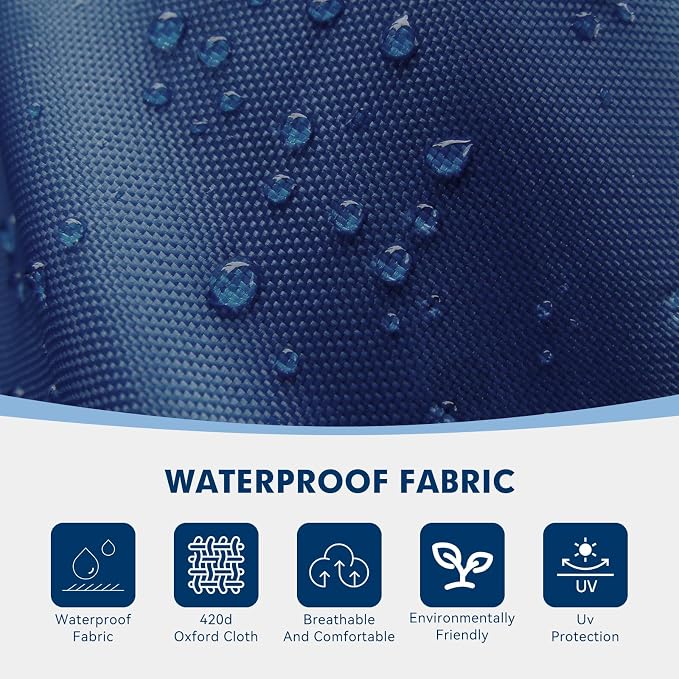 Non-Slip Outdoor Chaise Lounge Chair Cushion, Waterproof 74.4 x 22 x 4.7 Inches Lounge Chair Cushions for Outdoor Patio Furniture with Ties, Pool Chaise Lounge Cushions Replacement, Blue