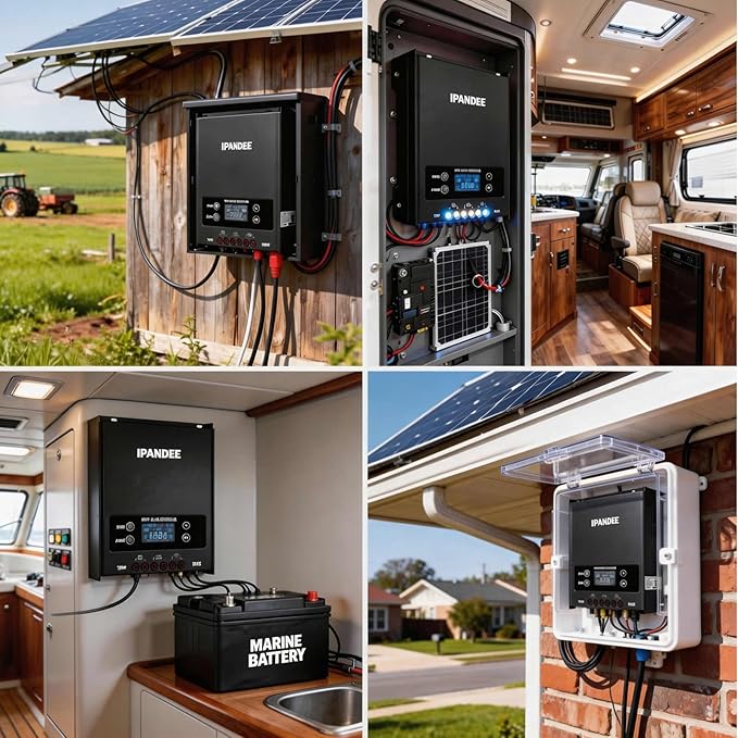 60Amp Solar Charge Controller MPPT 200V Max Input,99.9% Efficiency,12V/24V/36V/48V Auto,APP Monitoring,60A LCD Display Solar Panel Regulator for Lead-Acid/Lithium Battery,AGM,LiFePO4,Solar System RV
