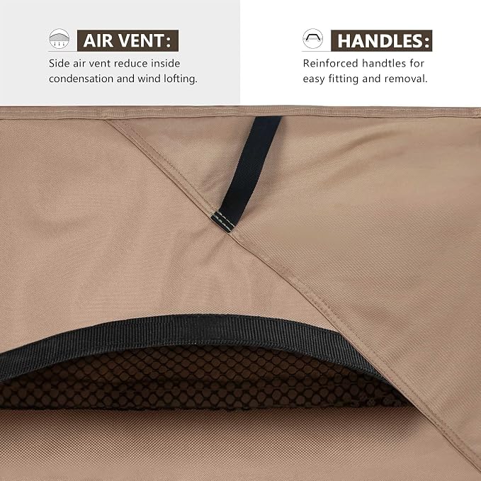 ULTCOVER Round Patio Table and Chair Set Cover - Outdoor Heavy Duty 600D Waterproof Furniture Cover 60 inch