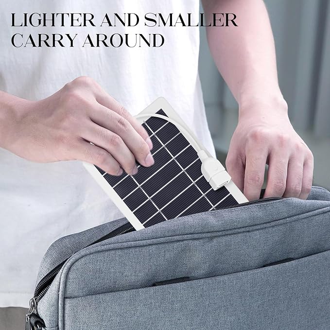 5V 5W USB Solar Panel Charger, Portable Solar Panel Kit for Camera, Cell Phone Charging, Camping, Hiking, Outdoor Travel (White 1pcs)