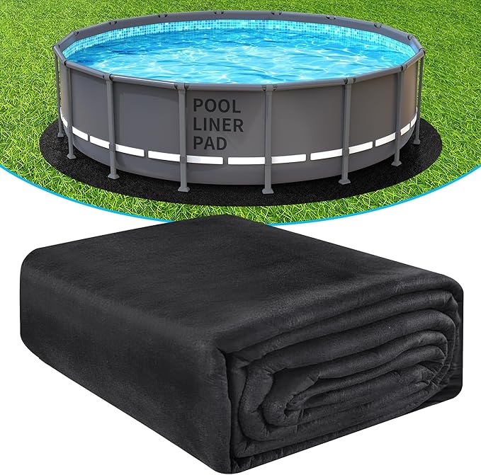 AquaJoyer 10' Round Thicker Heavy Duty Pool Liner Pad for Above Ground Pool, Pool Padding Underlayment for Pool Bottom, Protects Pool Prevents Punctures Weed Barrier Comfortable underfoot
