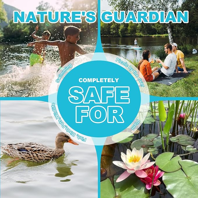 Natural Pond Sludge Remover Tablets with Beneficial Bacteria & Enzymes, Safe for Fish, Plants, Helps Reduce Odors Naturally & Break Down Muck, 5 lb Pond Treatment (5 LB)