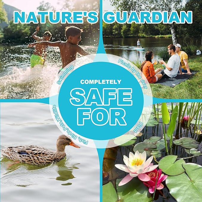 Natural Pond Sludge Remover Tablets with Beneficial Bacteria & Enzymes, Safe for Fish, Plants, Helps Reduce Odors Naturally & Break Down Muck, 5 lb Pond Treatment (2 LB)