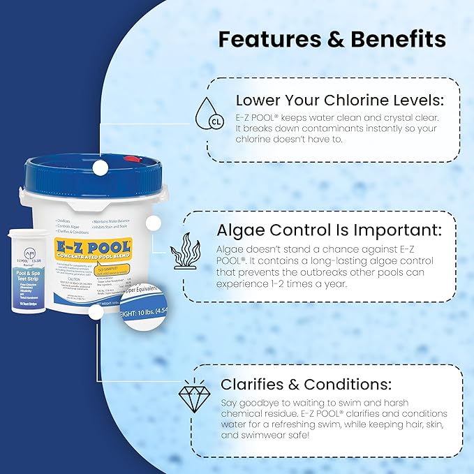 EZ Pool Concentrated Pool Blend Water Care 10 LB with Test Strips