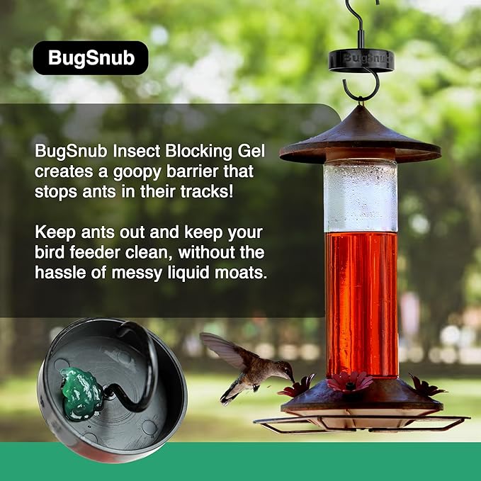 Hanging Ant Guard (1-pack)- Waterless Ant Defense for Hummingbird Nectar Feeders, Unique Upside-down Design, No Liquid Moat, Metal Hooks
