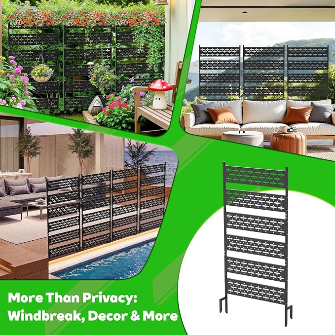 72" H x 38" W Air Conditioner Fence Screen,Outdoor Privacy Screen Panels,Trash Can Privacy Screen for Outside Patio Backyard,Balcony, Pool