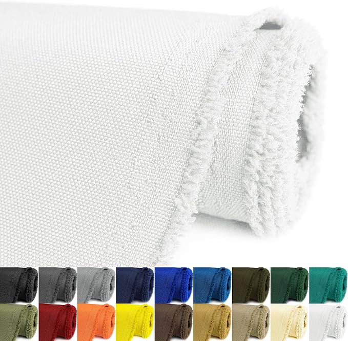 Waterproof Canvas Fabric by The Yard 58inch 600D Upholstery Material Polyester Fabric Outdoor Water Resistant Fabric for Sewing Chair Patio Cushion Purse Bag Interior, Pre Cut 3 Yard White