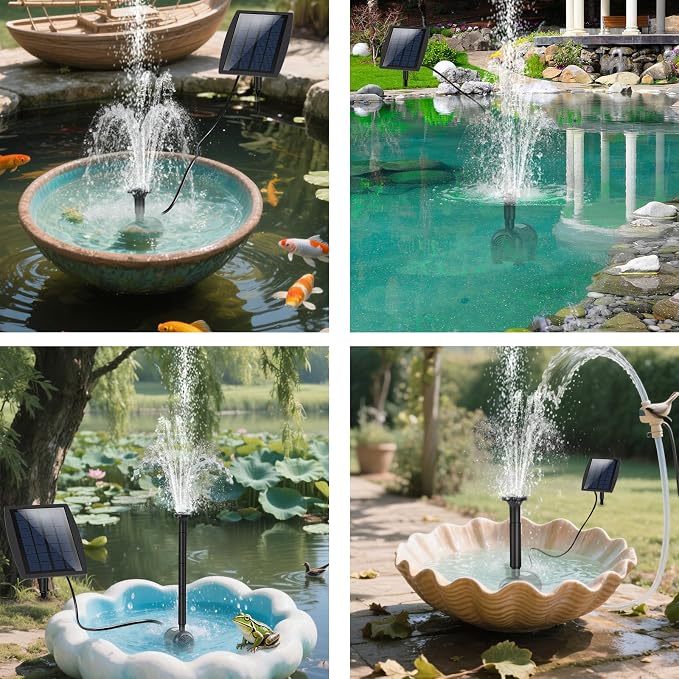 DDcafor Solar Fountain Pump for Bird Bath Solar Water Fountain 2.5W Bird Bath Water Pump Solar Powered Fountain Pump for Small Pond Garden Water Feature