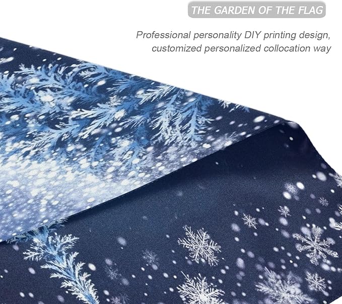 Christmas Tree Blue House Flag 28x40 Inch Double Sided Outside Silver Snowflake Welcome Winter Seasonal Yard Outdoor Flag Banner for Garden Lawn Patio Holiday Decorations