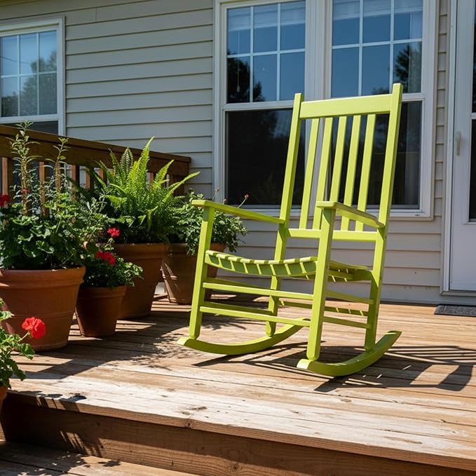 Shine Company Vermont Porch Rockers – Lime (Set of 2)