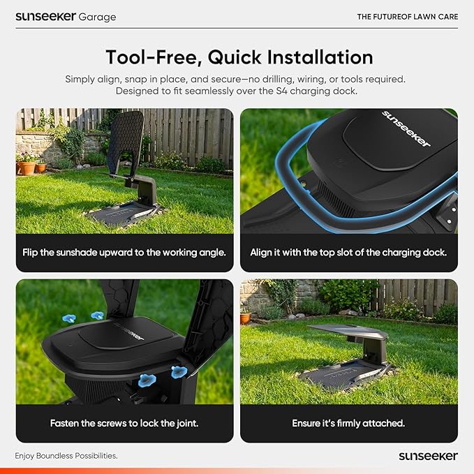 Sunseeker Garage for S4 Robot Lawn Mower – UV-Proof, All-Season Protection, PP + PA6+GF30 Durable Build