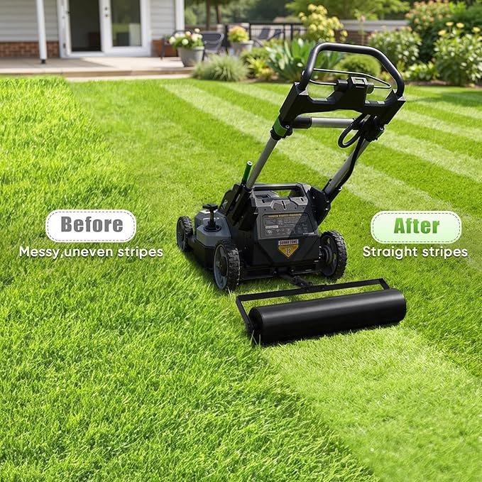 Lawn Striping Kit for EGO 21" Walk Behind Mowers, Lawn Striping System Compatible with LM2100 Series, 16" Heavy Duty Steel Roller for Garden Professional Grass Stripes (Black)