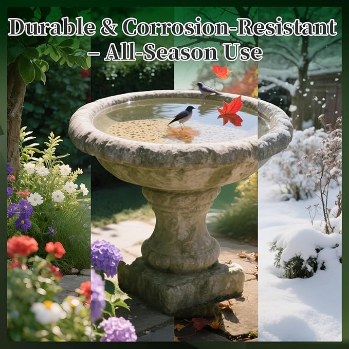 Bird Bath Copper Disk, 99.9% Pure Copper Cleaner Disc Plate 0.6mm Reinforced for Outside Physical Safe Water Purification Bird Bowls Birdbaths Solar Maintenance All-Season