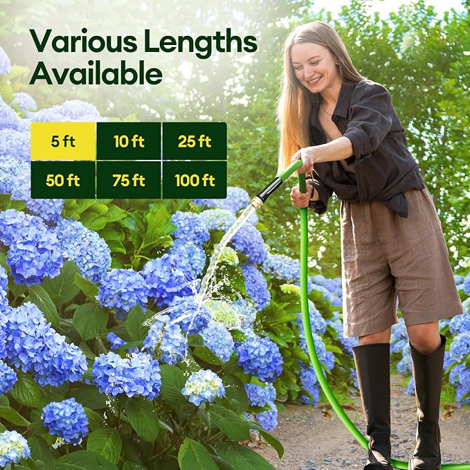 Maygrove 5 ft Garden Hose, 5/8 in ID, Heavy-Duty, Leakproof, Kink-Resistant Water Hose with Swivel Brass Fittings, 600 PSI Burst Rating, Ideal for Car Wash & Lawn Watering
