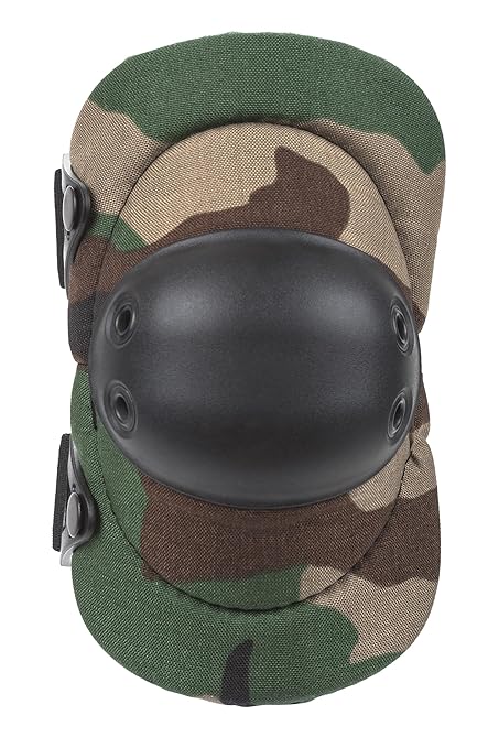 ALTA 53013.08 AltaFLEX Elbow Protector Pad, Woodland Camo Cordura Nylon Fabric, AltaLOK Fastening, Flexible Cap, Round, Black