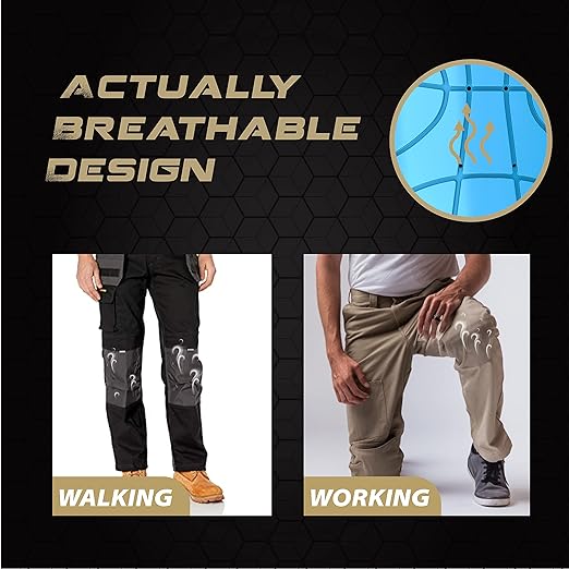 Breathable No Strap Knee Pad Insert for Work Pants/Bibs, Uniforms, and Tactical Pants, Heavy Duty Pocket Knee Pads for Construction, Flooring, Gardening, and Garage, 11.5''×7.9''×0.45'', Blue 3 Pairs