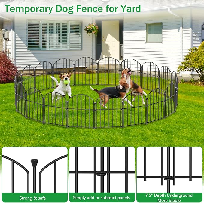 30 Pack Decorative Garden Fence Panels, 17in(H) x 31.5ft(L), Rustproof Metal No Dig Fence, Animal Barrier for Dogs & Rabbits, Anti Digging Fencing for Flower Bed Edging, Yard, Patio & Outdoor