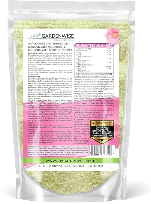 GARDENWISE 0-50-30 Universal Premium Bud and Bloom Booster Increases Flowering & Yield, for Use in Soil and Hydroponics, Super Concentrated Flower Fuel (2 LBS)