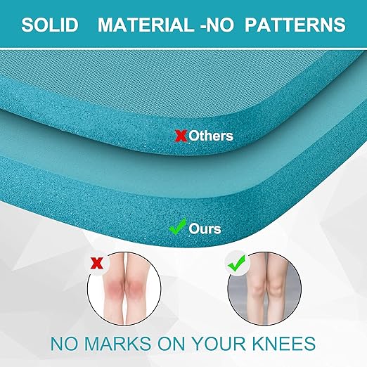 Extra Thick Kneeling Pads, Knee Pad Cushion for Yard Work, Gardening, Yoga, Exercise, Floor Kneeler for Baby Bath, Comfortable Foam Mats to Kneel On, 15.4 x 10.4 x 1.3inch, Blue (2)