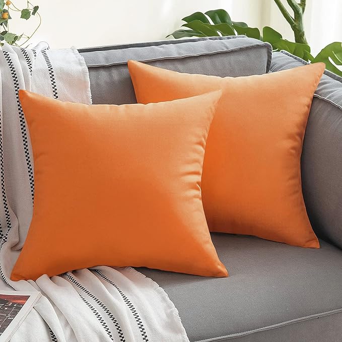 VAKADO Outdoor Waterproof Throw Pillow Covers 22X22 Set of 2 Decorative Pumpkin Patio Furniture Cushion Cases Outside Decor for Couch Garden Bench Porch
