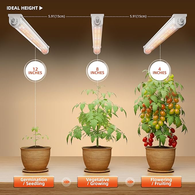Spider Farmer 3FT LED Grow Lights for Indoor Plants,Full Spectrum (3000K+5000K+660nm),200W (8x25W,1300W Equivalent),3-Level Dimmable,IP65 Waterproof,Linkable Design,Plant Light Strip for Shelve,8-Pack