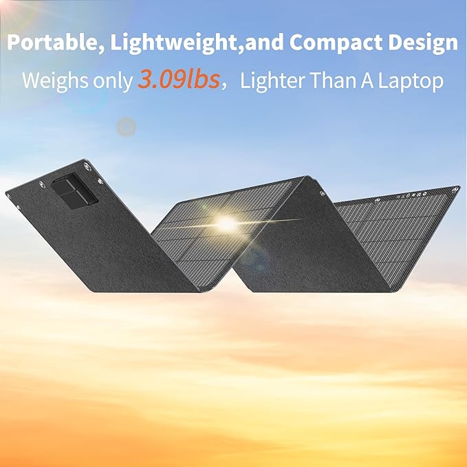 SOKIOVOLA 60W Portable Solar Panels NextGen Foldable Solar Panel Charger Kit 25% Efficiency with DC USB-C USB-A Output ETFE IP68 Waterproof Solar Panel for Travel Outdoor Camping RV Trip
